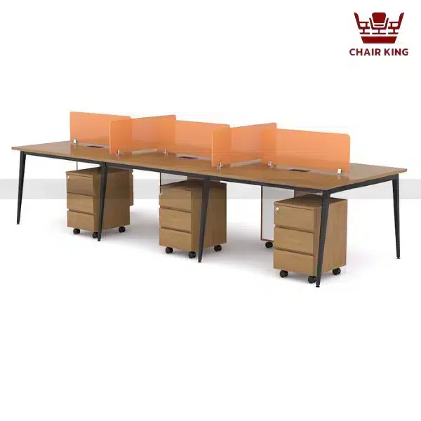 Module bàn làm việc 6 người chân đa giác Digo MDC-DG6D