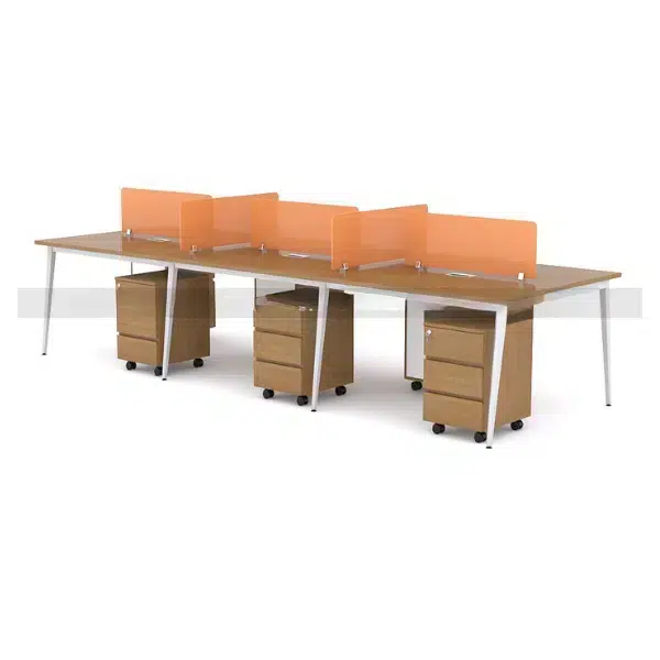 Module bàn làm việc 6 người chân đa giác Digo MDC-DG6T