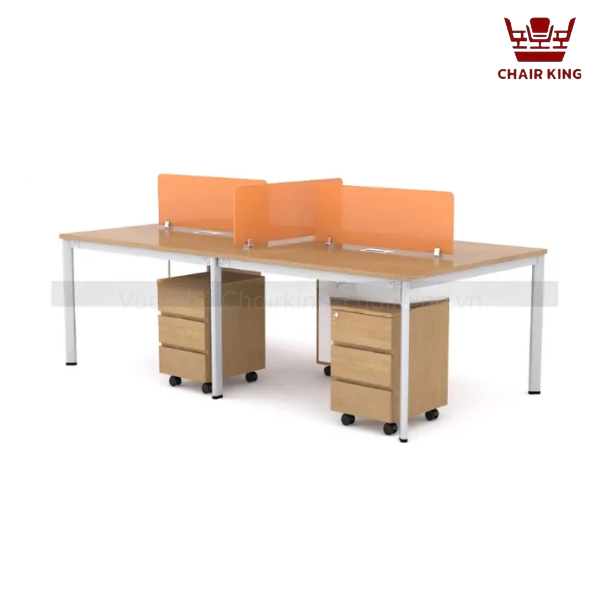 Module bàn làm việc 4 người chân oval Line MDC-O4T