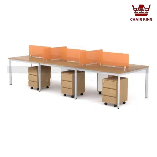 Module bàn làm việc 6 người chân oval Line MDC-O6T
