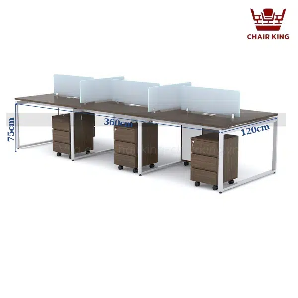 Module bàn làm việc 6 người chân chữ U Alex MDC-U6D