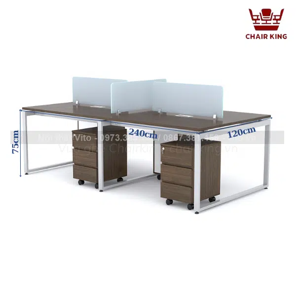Module bàn làm việc 4 người chân chữ U Alex MDC-U4D